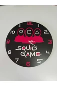 Squidgame model Modern ahşap Duvar saati thumbnail 3
