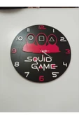 Squidgame model Modern ahşap Duvar saati thumbnail 1
