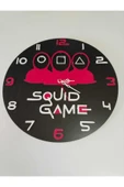 Squidgame model Modern ahşap Duvar saati thumbnail 6
