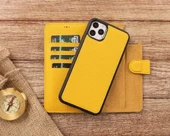 Apple iPhone 11 Pro Max Uyumlu Deri Cüzdanlı Kılıf FL12 Sarı thumbnail 2