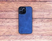 Apple iPhone 13 Pro Uyumlu Deri Cüzdanlı Kılıf Lacivert thumbnail 4