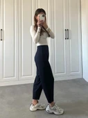 Kadın Krep Kumaş Balon Pantolon thumbnail 3