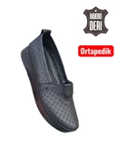 Viyolas Hakiki Deri Kadın Ayakkabısı Lastikli KDL thumbnail 3
