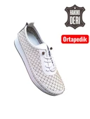 Viyolas Hakiki Deri Kadın Ayakkabısı Bağlı KD Lazer thumbnail 2