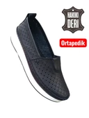 Viyolas Hakiki Deri Kadın Ayakkabısı Lastikli KDL thumbnail 7