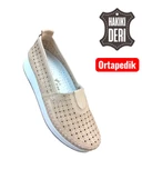 Viyolas Hakiki Deri Kadın Ayakkabısı Lastikli KDL thumbnail 4