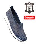 Viyolas Hakiki Deri Kadın Ayakkabısı Lastikli KDL thumbnail 6