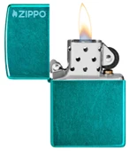 Zippo Candy Teal Matte Logo Dizayn Çakmak thumbnail 3
