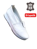 Viyolas Hakiki Deri Kadın Ayakkabısı Lastikli Düz thumbnail 5