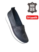 Viyolas Hakiki Deri Kadın Ayakkabısı Lastikli Ç L thumbnail 1