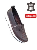 Viyolas Hakiki Deri Kadın Ayakkabısı Lastikli Ç L thumbnail 3