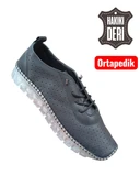 Viyolas Hakiki Deri Kadın Ayakkabısı Jel taban Lazer thumbnail 2