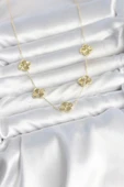 Gold Renk Yonca Model VIP Seri Kadın Kolye thumbnail 2