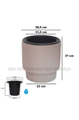 BİÇİÇEK Vega Saksı 32 Cm Mocha thumbnail 2