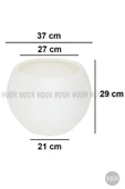 BİÇİÇEK Küre Saksı 37 Cm Beyaz thumbnail 2