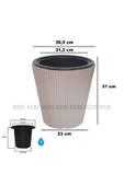 BİÇİÇEK Luna Saksı 37 Cm Mocha thumbnail 2