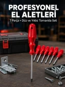 Profesyonel 7 Parça Tornavida Seti Ergonomik Saplı El Aleti thumbnail 1