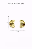 Shella Gold Çivi Küpe thumbnail 3