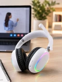 Beyaz Mikrofonlu Ergonomik Kulak Üstü Tasarım thumbnail 5