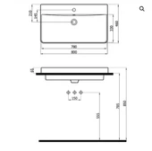 PİXEL TEZGAH ÜSTÜ LAVABO 80*46 CM thumbnail 2
