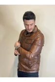 Hakiki Deri Düğmeli Erkek Deri Ceket thumbnail 3