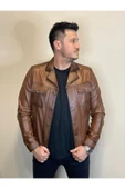 Hakiki Deri Düğmeli Erkek Deri Ceket thumbnail 4