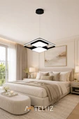 ARTELUZ ÇİFT KARE MODEL MODERN SARKIT AVİZE (50X50 CM) thumbnail 2
