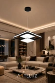 ARTELUZ ÇİFT KARE MODEL MODERN SARKIT AVİZE (50X50 CM) thumbnail 7