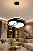 ARTELUZ ÇİFT YUVARLAK MODEL MODERN SARKIT AVİZE (50 CM) thumbnail 3