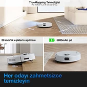Ecovacs Deebot N20E Plus Beyaz Robot Süpürge ve Paspas thumbnail 5