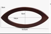 Çanta Aksesuar Kayık Model Koyu Renk Ahşap Çanta Sapı thumbnail 3