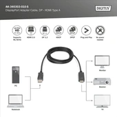 DIGITUS DP-HDMI Görüntü Kablosu 1m  (AK.340303.010.S) thumbnail 3
