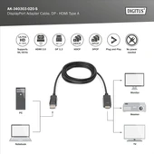 DIGITUS DP-HDMI Görüntü Kablosu 2m (AK.340303.020.S) thumbnail 2