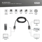 DIGITUS DP-HDMI Görüntü Kablosu 3m (AK.340303.030.S) thumbnail 3