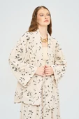 Kadın Çiçek Ve Yaprak Nakışlı Pullu Kimono thumbnail 1