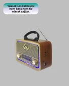 Eskitme Tasarımlı Ahşap Bluetooth Ra LED Aydınlatmalı thumbnail 2