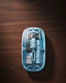 Bluetooth 5.2 Destekli Mavi Pilli Kablosuz Mouse thumbnail 1