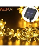 Solar Çiçekli Dekoratif 30 Led Bahçe Lambası thumbnail 1