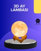 16 Renkli 3D Baskılı Ay Lambası Ahşap Standlı thumbnail 1
