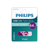 PHILIPS FM64FD00B, 64GB, USB 3.0, Vivid, Mor, Flash Disk thumbnail 1