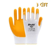 Beybi Polyester-Nitril İş Eldiveni PN7 No: 10 SARI - 3 Çift thumbnail 1