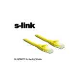 S-Link SL-CAT601YE, CAT6 Patch, 1Mt Kablo (Sarı) thumbnail 1
