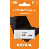 KIOXIA U301W 64GB USB 3.2 Gen1 TransMemory Flash Disk (Beyaz) thumbnail 1