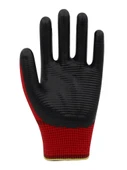 Beybi Polyester-Nitril İş Eldiveni PN5 Zebra No: 10 KIRMIZI - 3 Çift thumbnail 3