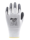 Beybi Polyester-Nitril İş Eldiveni PN72 No: 10 GRİ - 3 Çift thumbnail 2
