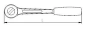 Elta 1514 1/2'' Cırcır Kol 250 mm thumbnail 2