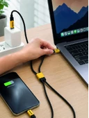 240w Çoklu Şarj Kablosu Type-c Lightning Micro Usb Örgü Kablo thumbnail 2