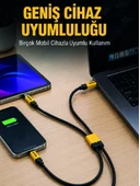 240w Çoklu Şarj Kablosu Type-c Lightning Micro Usb Örgü Kablo thumbnail 1