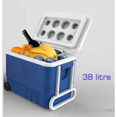TEKERLEKLİ 38 Litre Polikarbon Buzluk+Termos 948808 thumbnail 1