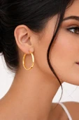 Loop Gold Halka Küpe thumbnail 1